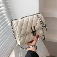 PU Leather Box Bag Crossbody Bag with chain Polyester Argyle PC