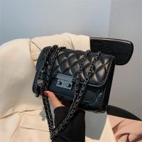 PU Leather Box Bag Crossbody Bag with chain Polyester Argyle PC