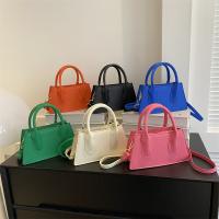 PU Leather Box Bag Handbag attached with hanging strap Polyester Lichee Grain PC