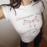 Spandex & Poliestere Frauen Kurzarm T-Shirts Stampato bowknot vzor Bianco kus