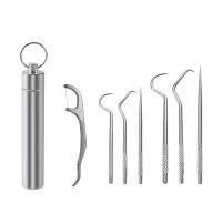 Stainless Steel Dental Cleaning Kit multiple pieces & portable Set