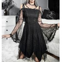 Lace Waist-controlled & Slim & High Waist One-piece Dress patchwork Solid PC