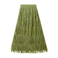 アセテート繊維 マキシ丈スカート パッチワーク 単色 選択のためのより多くの色 : 一つ