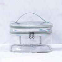 PVC & PU Leather separating dry and moist Cosmetic Bag waterproof & transparent PC