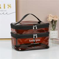 PVC Cosmetic Bag soft surface & double layer & waterproof letter PC