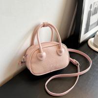 PU Leather Easy Matching Handbag attached with hanging strap Stone Grain PC