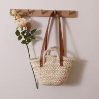 Straw Beach Bag & Easy Matching Woven Shoulder Bag large capacity PU Leather beige PC