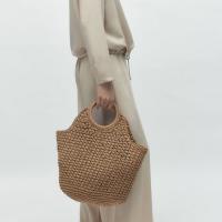 Paper Rope Beach Bag & Easy Matching Woven Tote large capacity coffee PC
