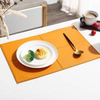 PU Leather easy cleaning & anti-scald & Waterproof Table Mat Solid PC