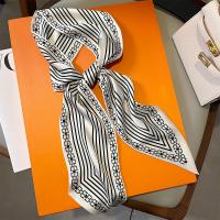 Polyester Skinny & Easy Matching & Multifunction Silk Scarf printed striped PC