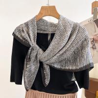 Polyester Women Scarf soft & can be use as shawl & sun protection printed gray PC