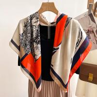 Polyester Women Scarf can be use as shawl & thermal & breathable printed PC