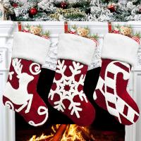 Polyester Christmas Decoration Stocking christmas design red PC