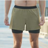 Spandex & Polyester Quick Dry Men Cargo Shorts & fake two piece & breathable patchwork PC
