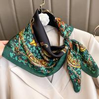 Polyester Square Scarf sun protection & breathable Polyester printed shivering PC