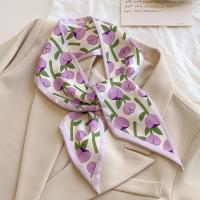 Polyester Multifunction Small Scarves soft & breathable printed purple PC