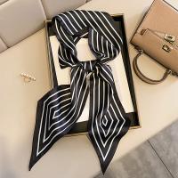 Polyester Skinny & Multifunction Silk Scarf breathable printed striped PC