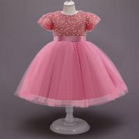 Gauze & Polyester Princess & Ball Gown Girl One-piece Dress Cute printed PC