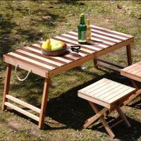 Wood Outdoor Foldable Furniture Set durable & three piece Chair & Table Set