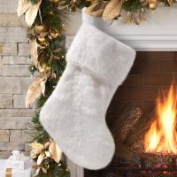 Plüsch Weihnachtsdekoration Socken, Solide, Weiß,  Stück