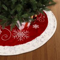Flanela & Tela adherida adhesiva Falda del árbol de navidad, rojo y blanco,  trozo