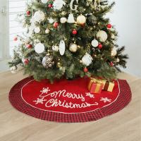 telas de oliester & Tela adherida adhesiva Falda del árbol de navidad, rojo,  trozo