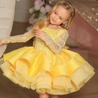 Polyester Princess Girl One-piece Dress Sequin Solid PC