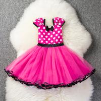 Polyester Princess & Ball Gown Girl One-piece Dress printed dot PC