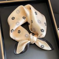 Polyester Easy Matching Small Scarves can be use as shawl printed floral khaki PC