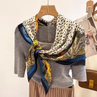 Polyester Women Scarf can be use as shawl & sun protection & thermal printed leopard PC