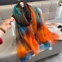 Soft Yarn Beach Scarf Women Scarf can be use as shawl & breathable printed orange PC