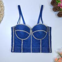 Polyester Camisole midriff-baring & skinny blue PC