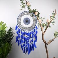 Engineering Plastics & Feather Dream Catcher Hanging Ornaments for home decoration handmade blue PC