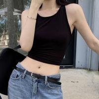 Polyester Slim Tank Top midriff-baring & backless Solid PC