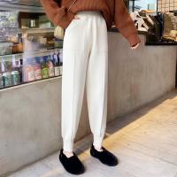 Polyester High Waist Women Long Trousers slimming Solid : PC