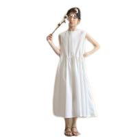 Cotton Slim Girl One-piece Dress Solid white PC