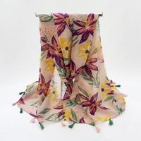 Polyester Frauen Schal, Gedruckt, Floral, mehrfarbig,  Stück