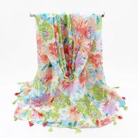 Polyester Easy Matching Women Scarf dustproof & thermal printed floral multi-colored PC