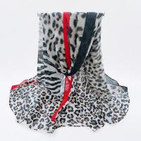 Polyester Easy Matching Women Scarf dustproof & thermal printed leopard black PC