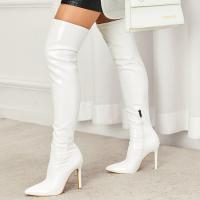Patent Leather & Rubber Stiletto Boots Pair