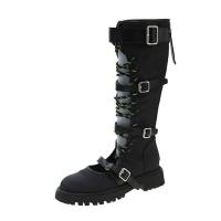 Cloth & Rubber back zipper Boots & hollow & breathable Gauze Plastic Injection Pair