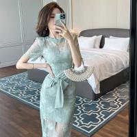 Polyester Slim & High Waist Sexy Package Hip Dresses see through look & hollow patchwork Others PC