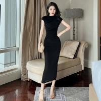 Polyester Waist-controlled & High Waist Sexy Package Hip Dresses patchwork Others black PC