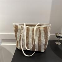 Straw Tote Bag Woven Shoulder Bag large capacity striped PC