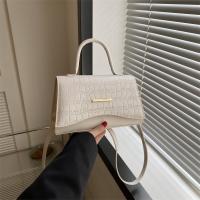 PU Leather Box Bag Handbag attached with hanging strap Stone Grain PC