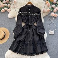 Lace One-piece Dress & hollow Solid PC