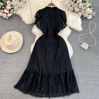 Lace Waist-controlled One-piece Dress slimming Solid PC