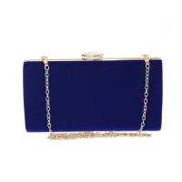 Velour & Polyester Easy Matching Clutch Bag with chain & with rhinestone royal blue PC