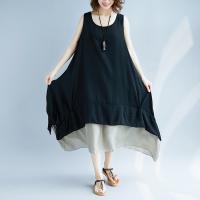 Cotton Linen One-piece Dress irregular & loose : PC