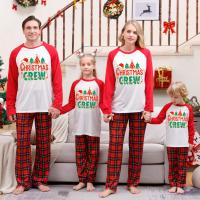 Polyester Parent-child Sleepwear & two piece printed letter red Set